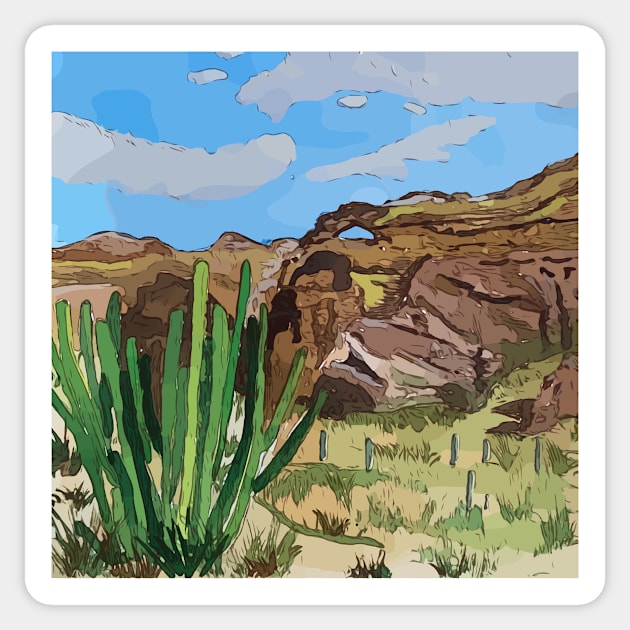 Organ Pipe Cactus National Monument in Arizona Sticker by WelshDesigns